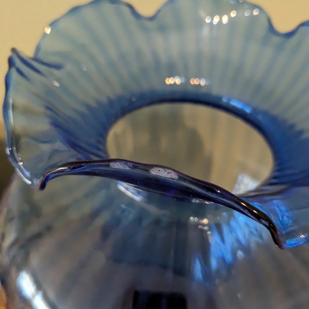 Murano Style Glassware Large Cobalt 